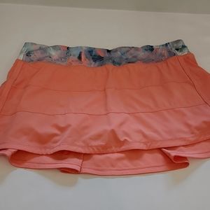 Lululemon pace rival skirt skort regular length peach tangerine 12